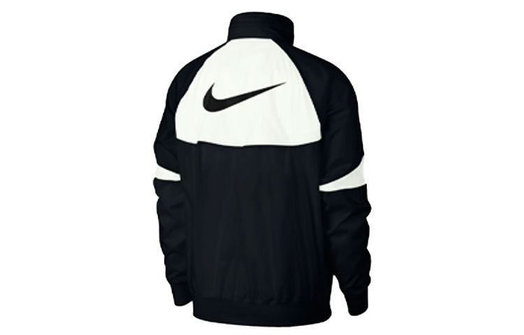 Nike Large Logo Splicing Sports Jacket Black AR2209-012