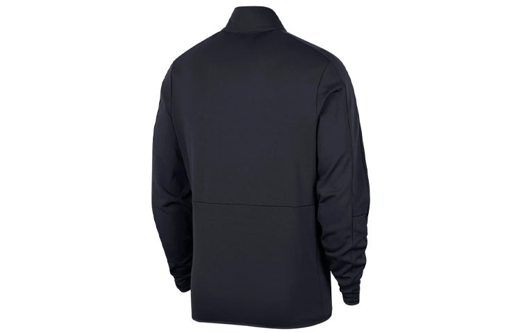 Nike DRI-FIT logo Colorblock Stand Collar Knit Training Jacket Obsidian Color Black CU4948-451