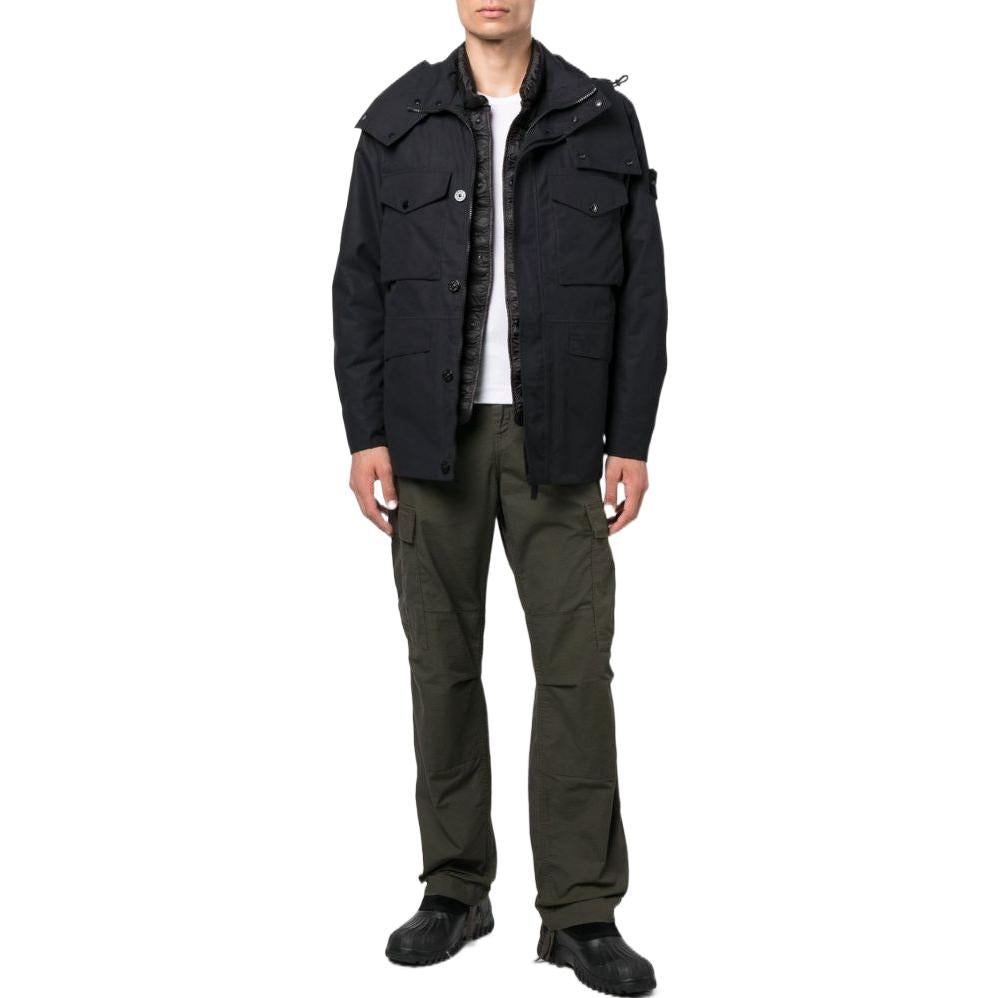 STONE ISLAND Detachable Hooded Down Jacket 'Black' 7715437F1-V0029