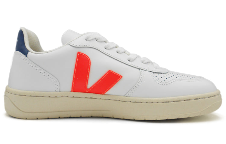 Veja V-10 Leather 'White Orange Fluo Combalt' VX022136