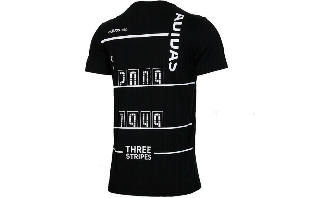 adidas neo M Cs Pocket Tee Casual Breathable Round Neck Short Sleeve Black DU2366