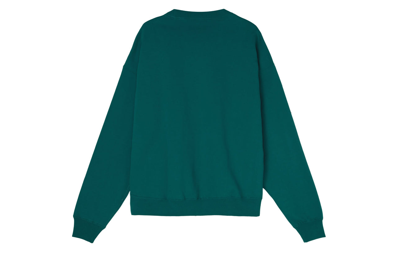 Men's Nike Lab Fleece Crew Solid Color Plush Stay Warm Sports Round Neck Pullover Green DA0318-340