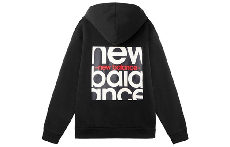New Balance Logo Print Hoodie Asia Sizing 'Black White' AMT11308-BK