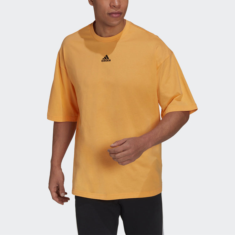 adidas Tee M Sports Casual Round Neck Short Sleeve Orange Yellow H54035