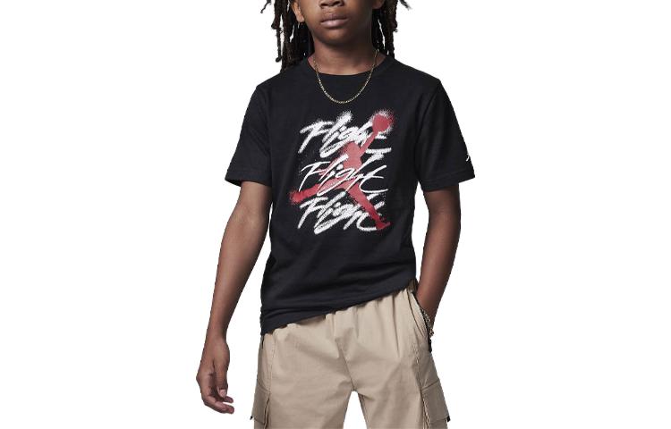 (GS) Air Jordan Jumpman Flight Sprayed T-Shirt 'Black' 95C814-023