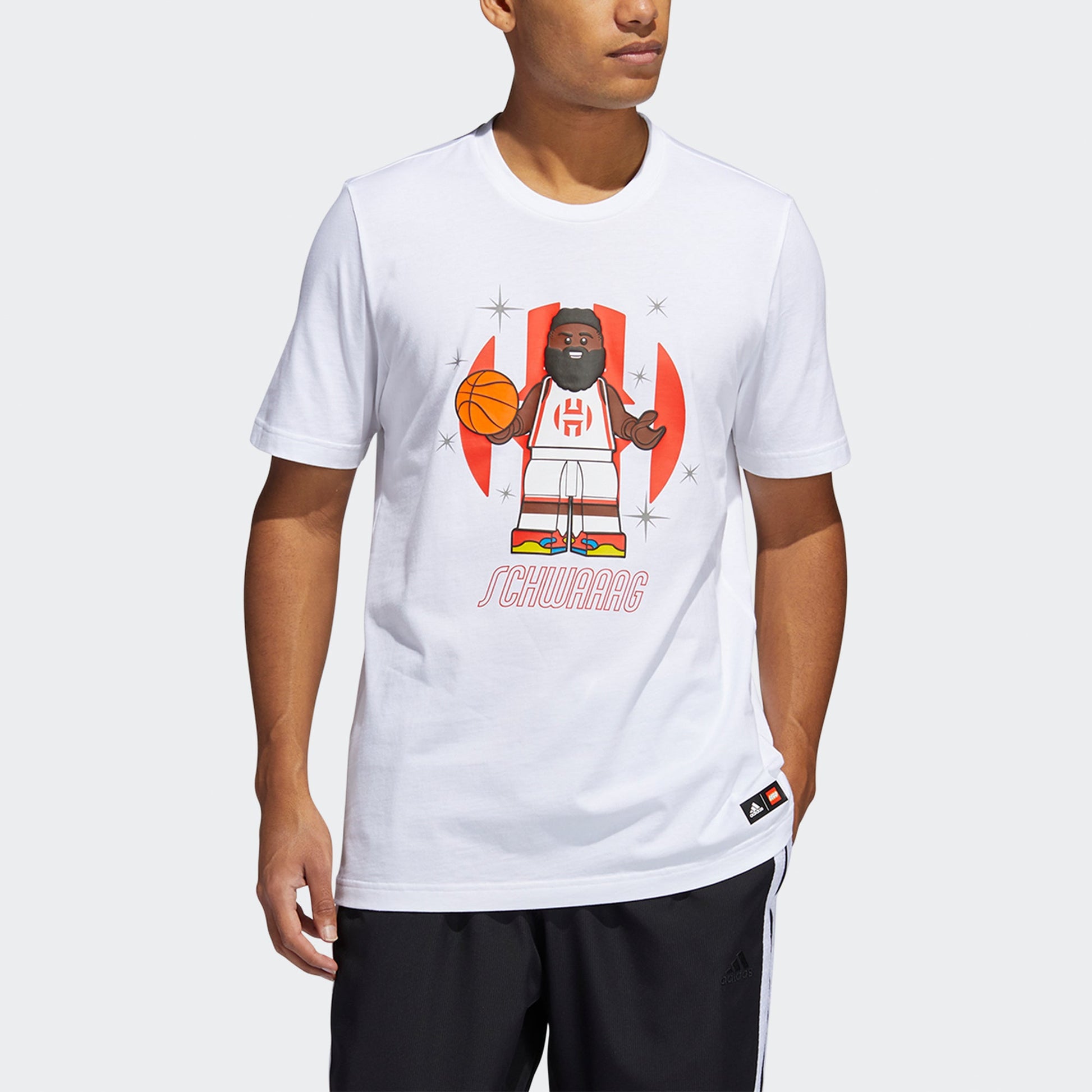 adidas x LEGO Harden Tee 'White Orange'  HA7058