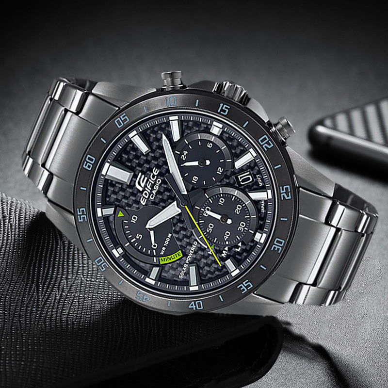 Men's CASIO EDIFICE Series Minimalistic Casual Watch Business Mens Black Analog EQS-930DC-1A