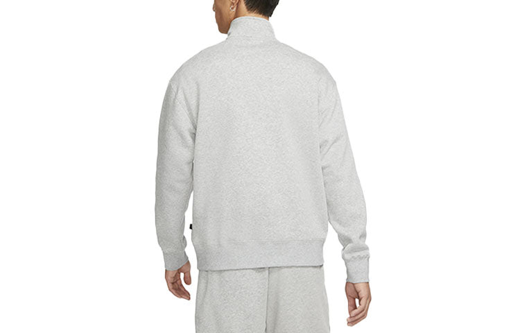 Nike SB Skateboard Casual Sports Half Zipper Skateboard Stand Collar Jacket Gray CV4343-063