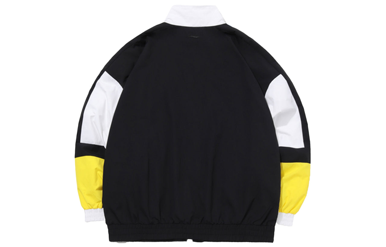 Li-Ning CF Series x Dunhuang Museum Crossover Colorblock Stand Collar Loose Jacket Couple Style Black AJDQ448-3