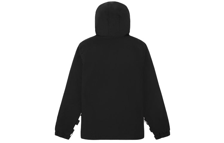(WMNS) Vans Cuff Grid Half Zipper hooded Pullover Sports Jacket Black VN0A4SCLBLK
