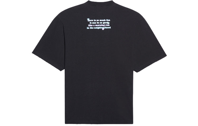 Balenciaga SS21 Love Bear Printing Tee Black 641532TJVI11000