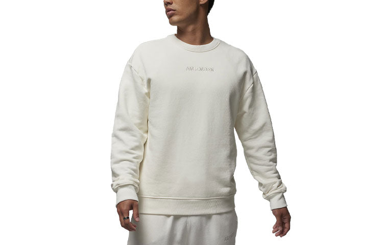 Air Jordan Wordmark Fleece Crewneck Sweatshirt 'Sail' FJ7789-133