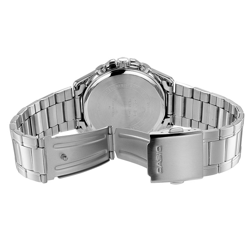 CASIO Stainless Steel Waterproof For Men White Dial Mens White Analog MTP-1374D-7AV