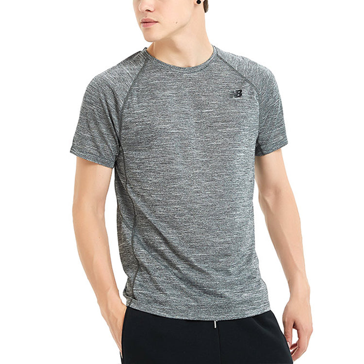 New Balance Men's New Balance Quick Dry Short Sleeve Gray AMT81095-HC