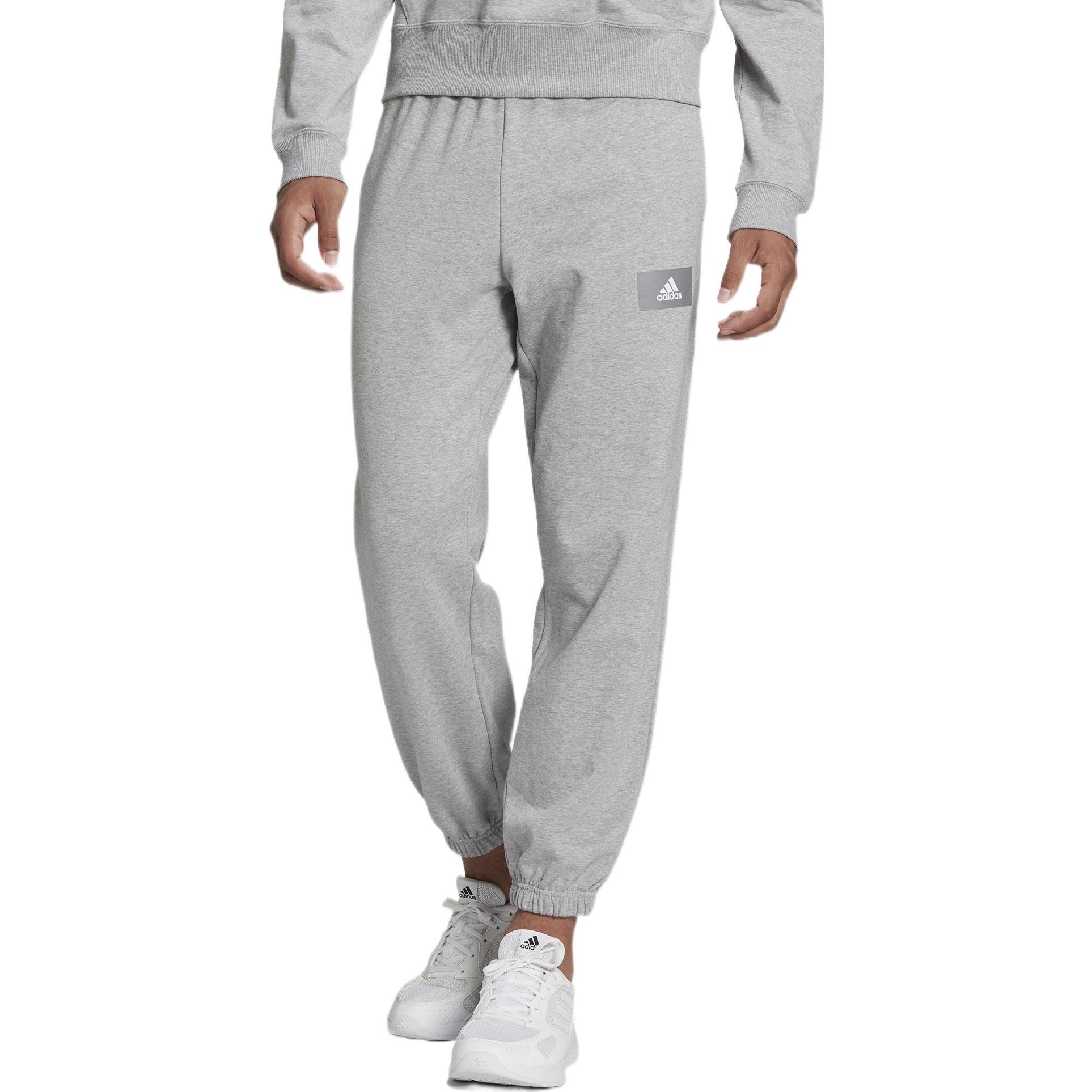 Men's adidas Fv Pt Solid Color Bundle Feet Casual Sports Pants/Trousers/Joggers Autumn Medium Hemp Grey HE4341
