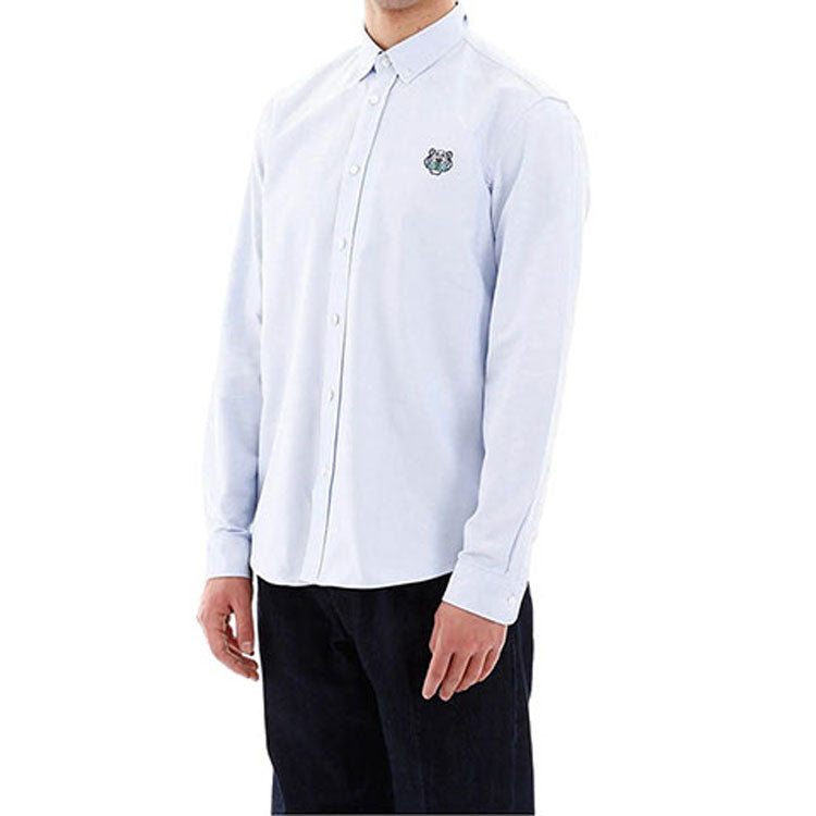 Men's KENZO Pattern Logo Long Sleeves Shirt Sky Blue FA55CH-4001LD