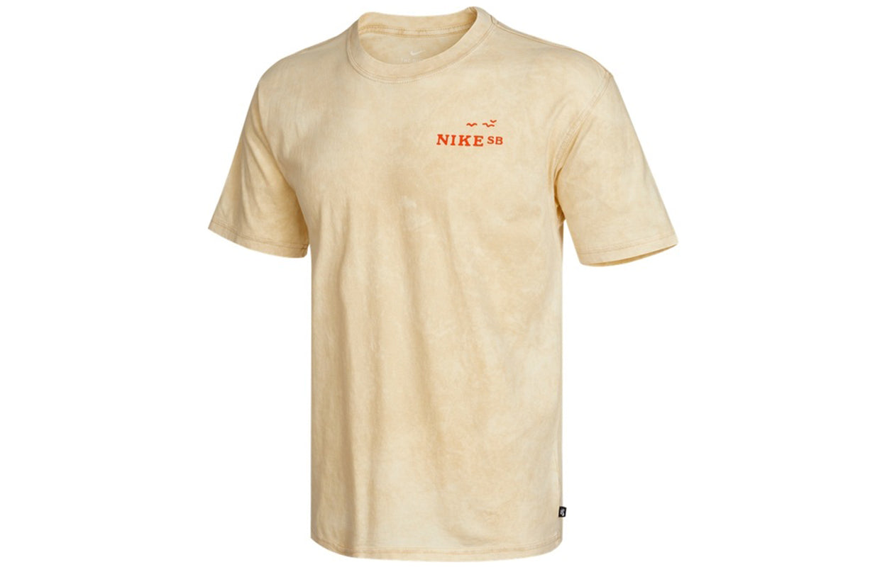Nike SB Back Printing Washed Sports Skateboard Short Sleeve Brown DD1288-212