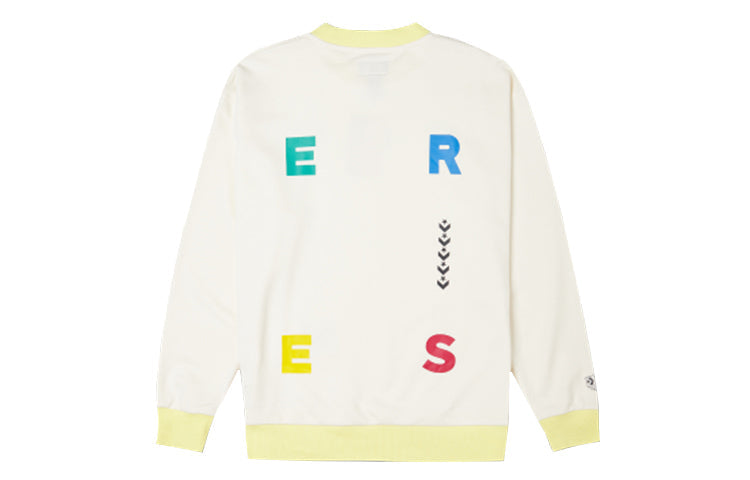 Converse Sports Contrast Letter Print Crew Neck Sweatshirt Asia Sizing 'White' 10022414-A02