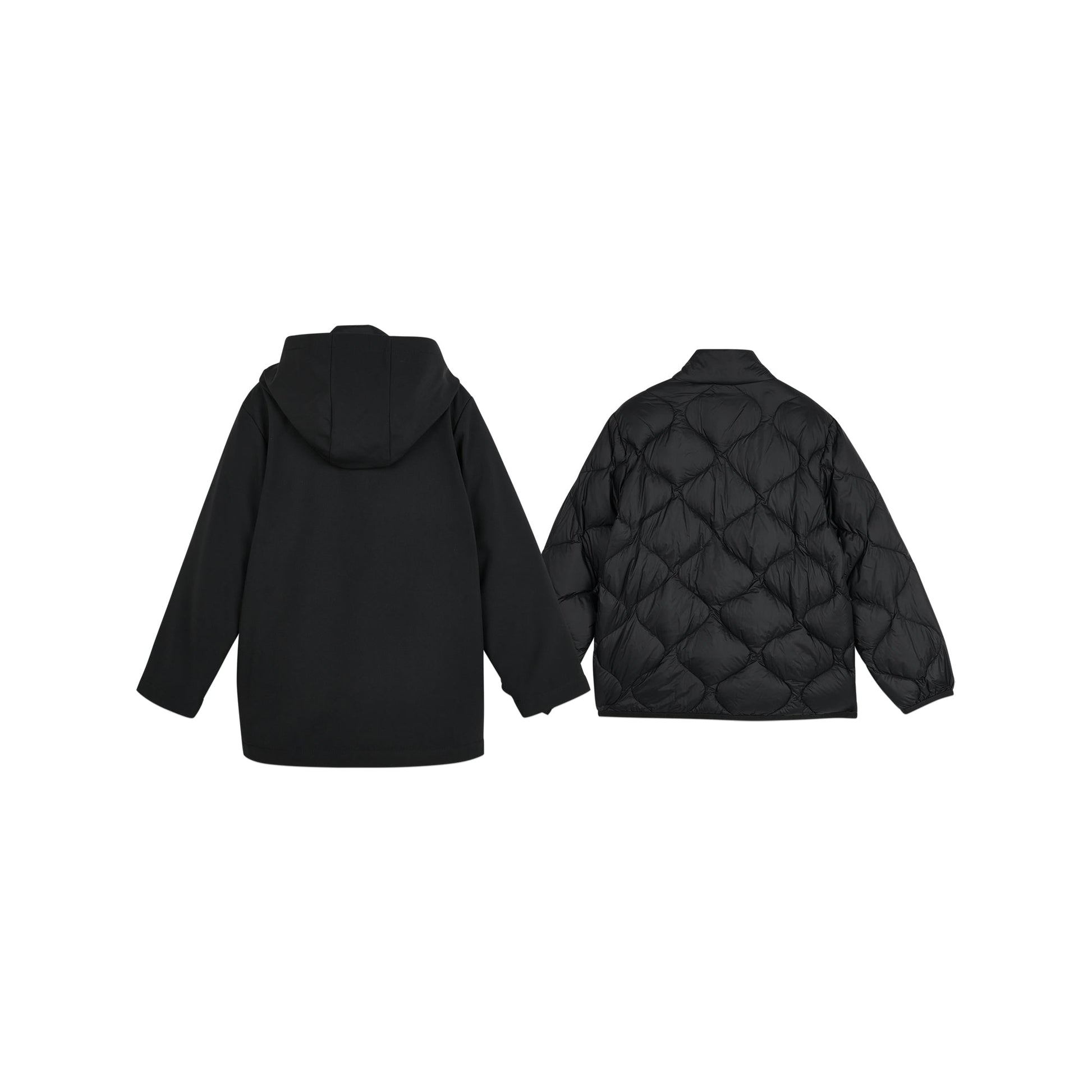 (GS) Skechers Stroll Series 3-In-1 Down Jacket 'Black' L423K060-0018
