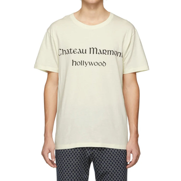 (WMNS) Gucci Chateau Marmont Print Short-Sleeved For Beige 492347-XJAN5-7263