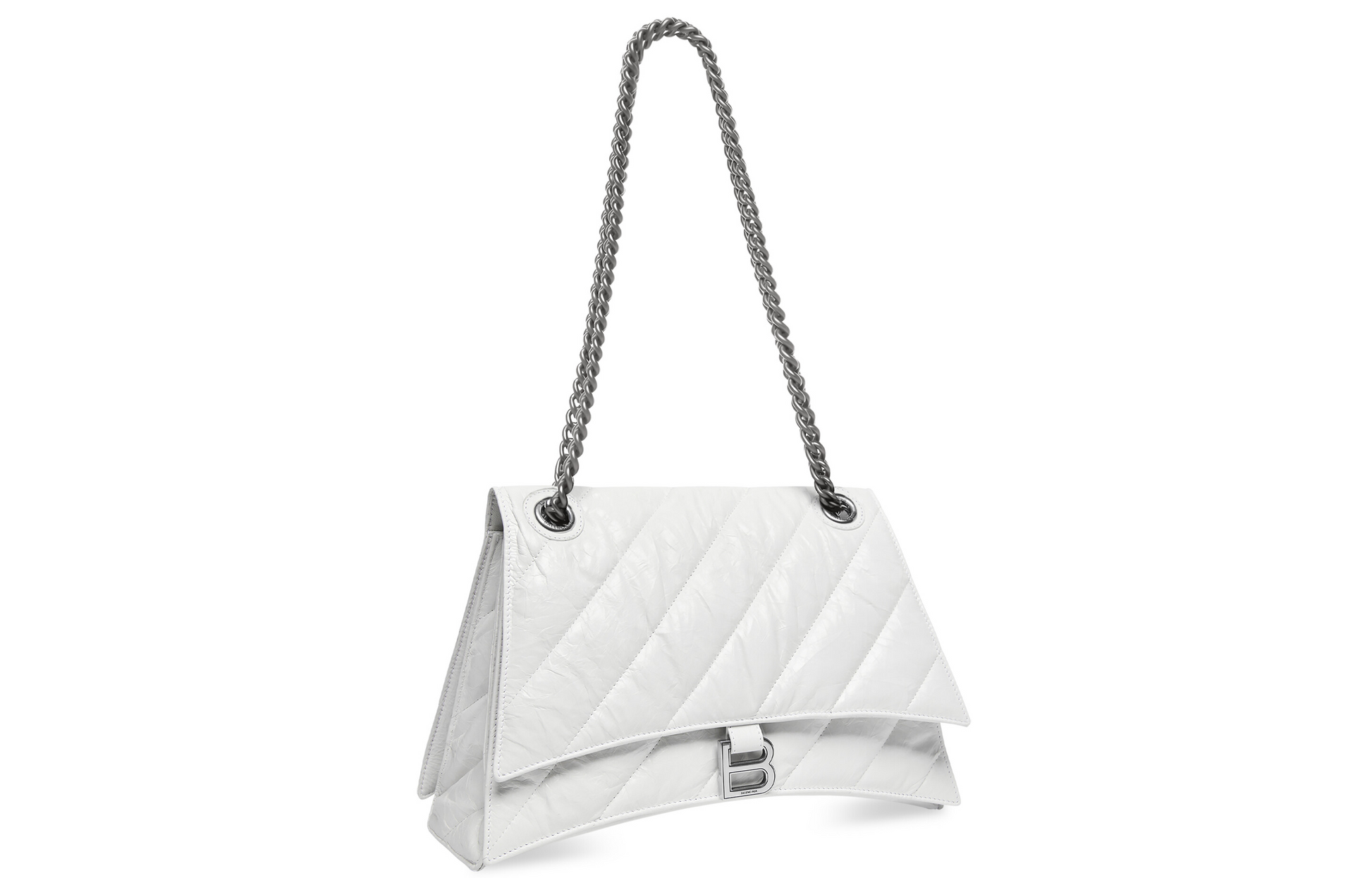 (WMNS) Balenciaga Crush Medium Chain Bag Quilted 'Optic White' 716393210J09001