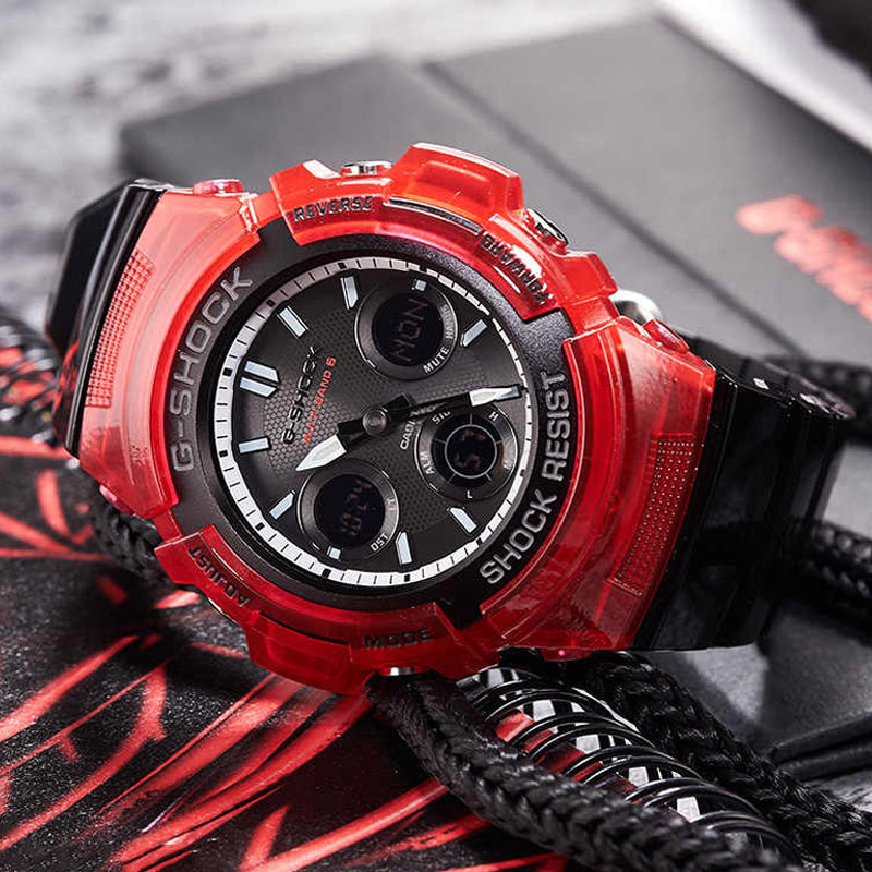 CASIO G-Shock Analog-Digital 'Red' AWG-M100SRB-4APR