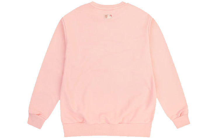 MLB Cartoon Series Long Sleeves Loose Embroidered Athleisure Casual Sports Round Neck Unisex Pink 31MTC1941-50P