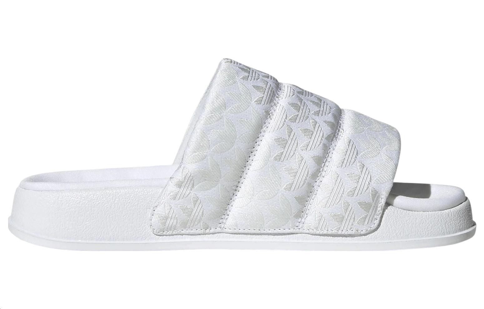 (WMNS) adidas Adilette Essential Slides 'Trefoil Monogram - White' HQ6070
