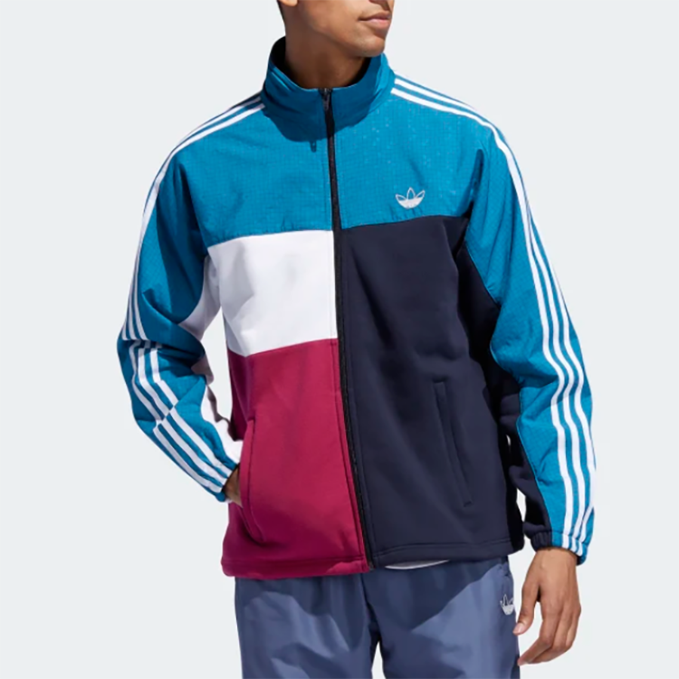 adidas originals Asymm Full-Zip Track Jacket 'Active Teal/Berry' ED5522