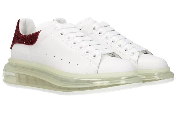 (WMNS) Alexander McQueen Clear Sole Oversized Sneaker 'White Burgundy Sequins' 621718WHZ429726