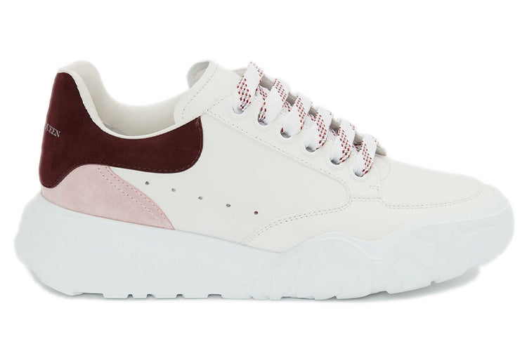 (WMNS) Alexander McQueen Court Trainer 'White Pink Burgundy' 633915WHZ9B9634