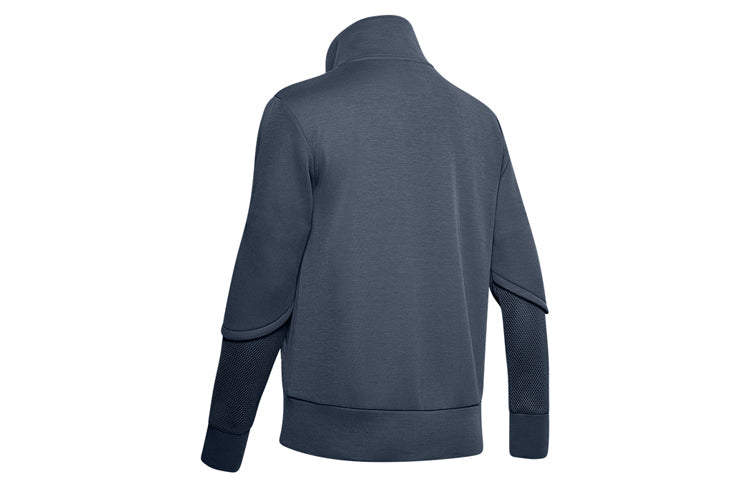 (WMNS) Under Armour Splicing Pocket High Collar Gray 1348546-044