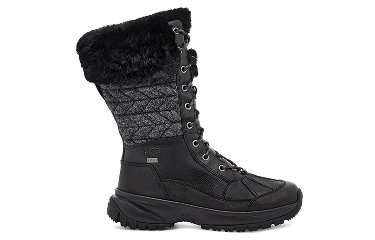 (WMNS) UGG Yose Tall Quilt Snow Boots Black 1116230-BLK