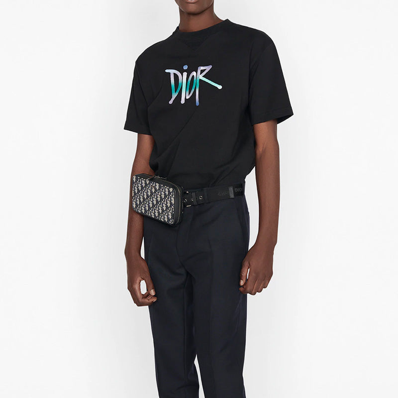 DIOR And Shawn Gradient Letter Logo Print For Men Black 033J625H0554-C986