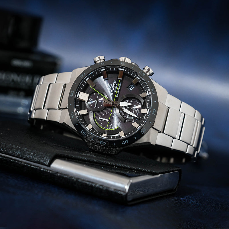 Casio Edifice Classic Solar Powered Analog Watch 'Black Steel Silver' EFB-690SBB-1AVUPR
