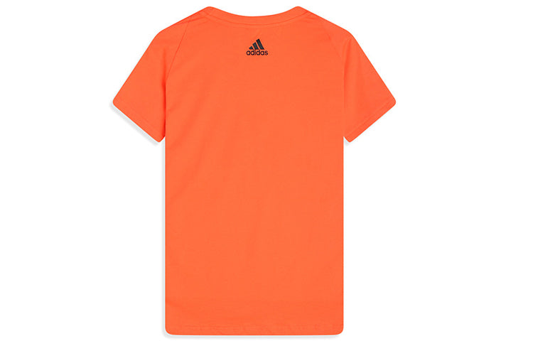 (WMNS) adidas Classic Large logo Printing Short Sleeve Orange Red S97218