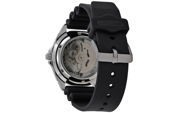 Men's SEIKO No. 5 Rubber Strap Mechanical Watch Black SNZB23J2