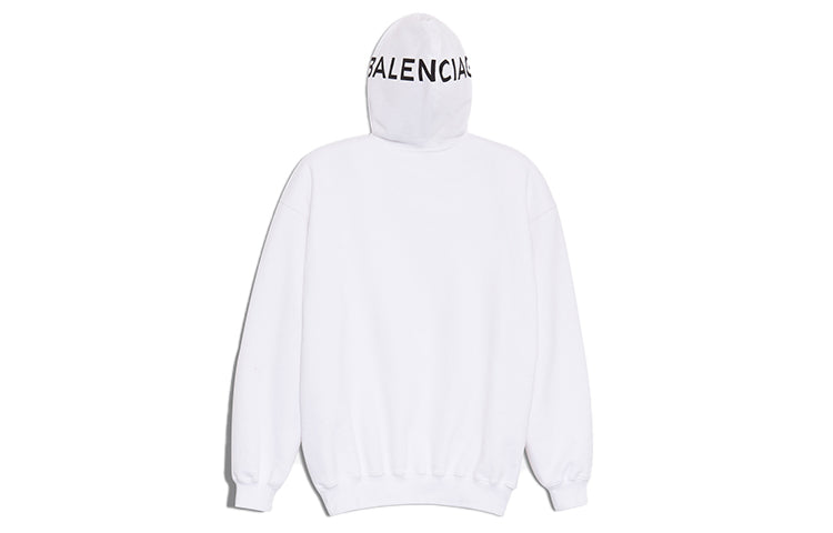 (WMNS) Balenciaga Logo Printing Hoodie White 492190TYK279000