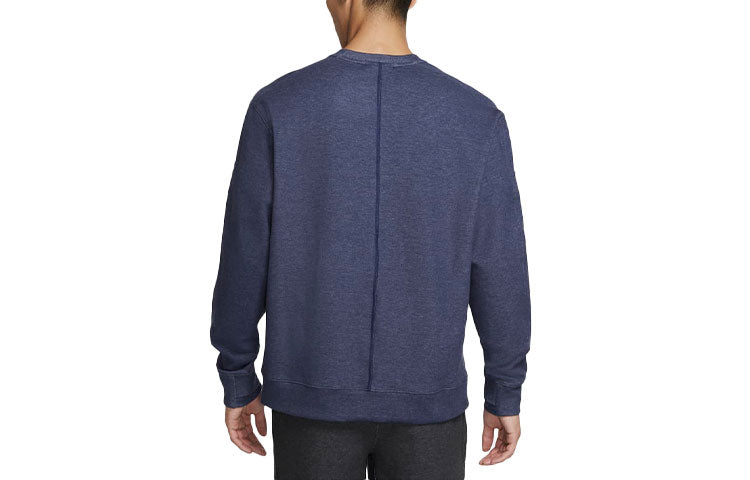 Nike Yoga Solid Color Round Neck Casual Pullover Sports Navy Blue CU6246-410