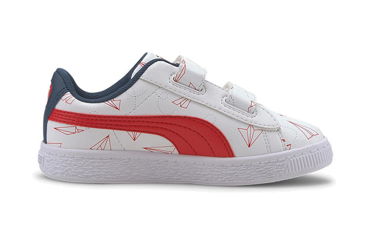 (PS) PUMA Basket Paper Plane Casual Board Shoes White/Blue/Red 371187-01