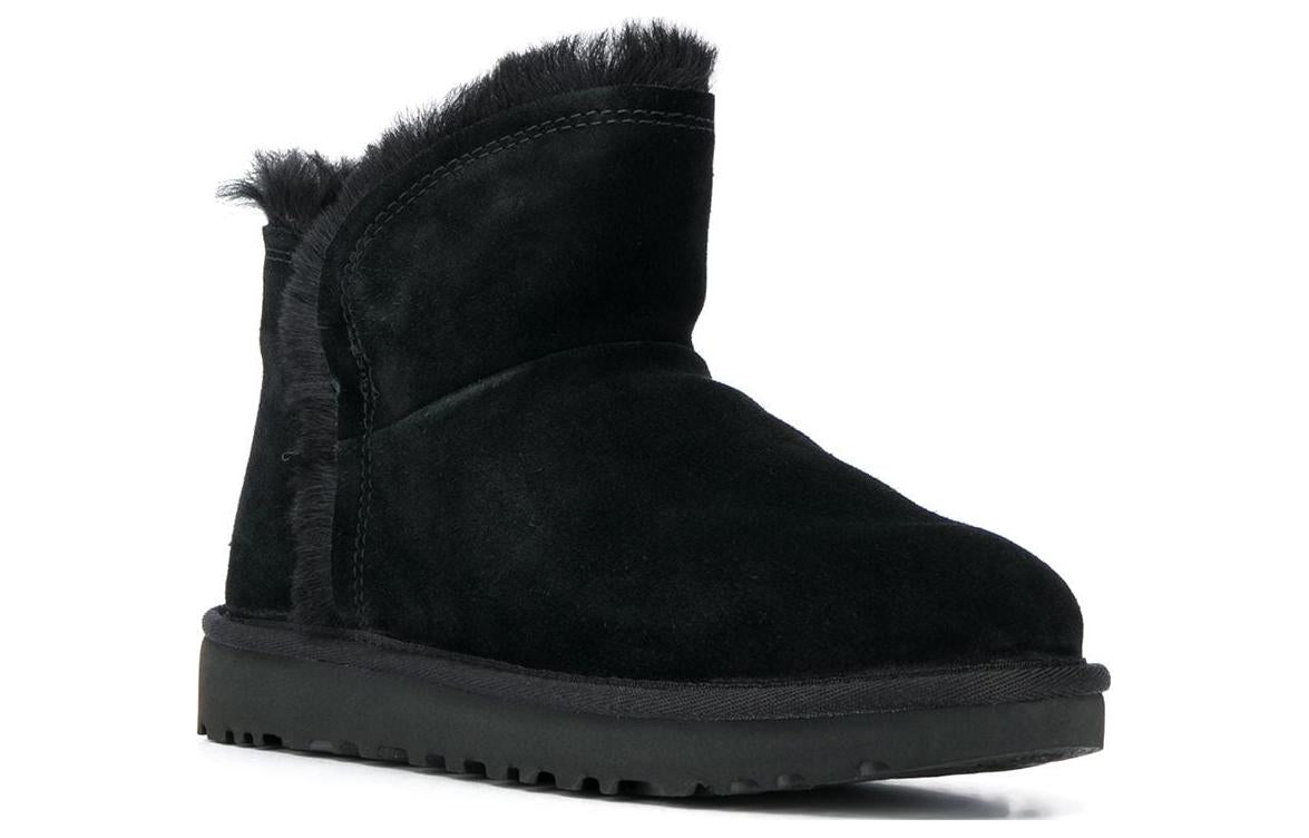 (WMNS) UGG Classic Mini Fluff High-low Boot 'Black' 1103745-BLK