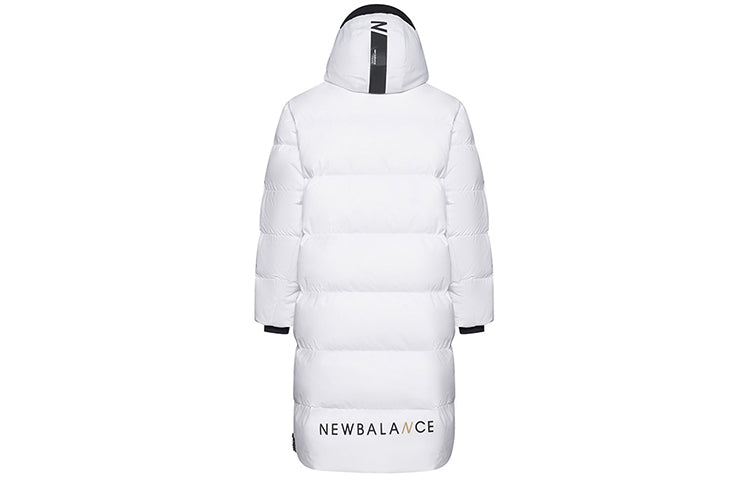 New Balance Nylon Street Style Plain Long Down Jacket Asia Sizing 'White' NP846061-WT