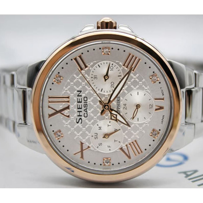 CASIO SHEEN SilverRose Gold Analog SHE-3511SG-7A
