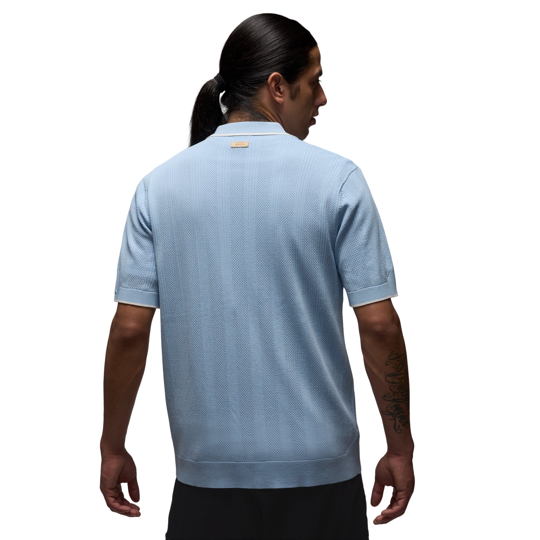 Air Jordan Sport Knit Button-Down Golf Top shirt 'Light Armory Blue' HV1157-440