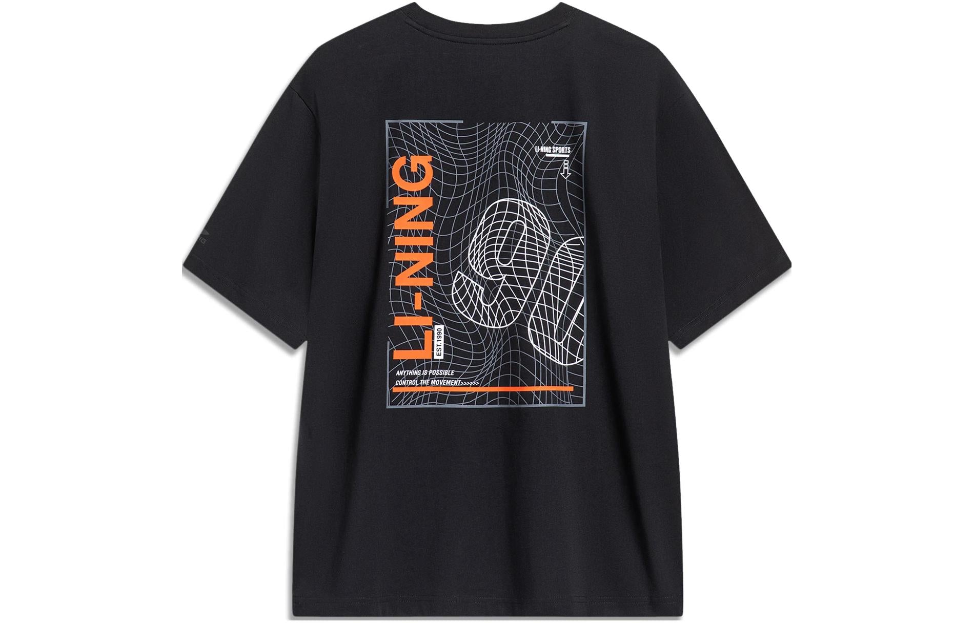 Li-Ning Anything Is Possible Graphic T-shirt 'Black Orange' AHST759-1