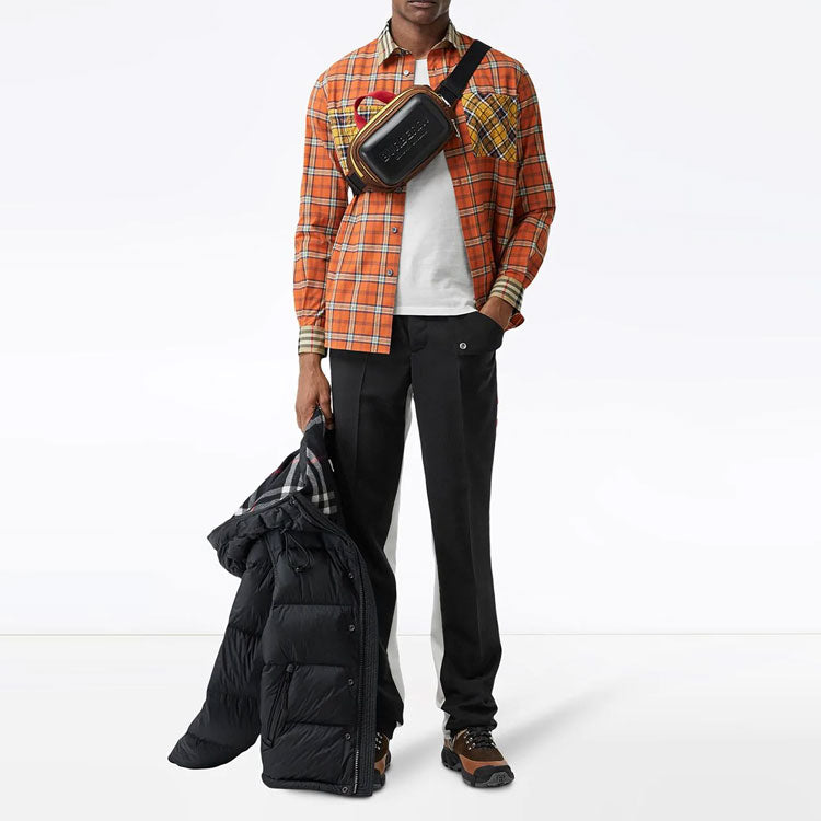 Burberry Check Flannel Shirt Male Orange 80218071