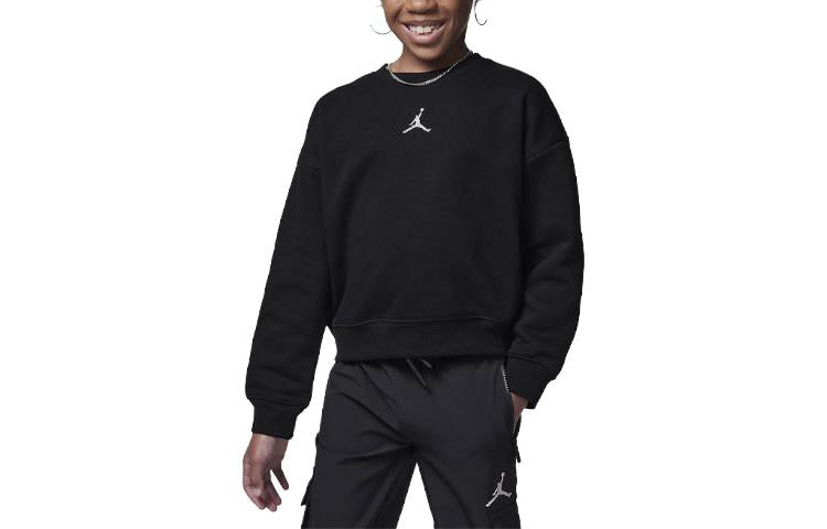 (GS) Air Jordan Essential Crew Sweatshirt 'Black' 35C387-GAY