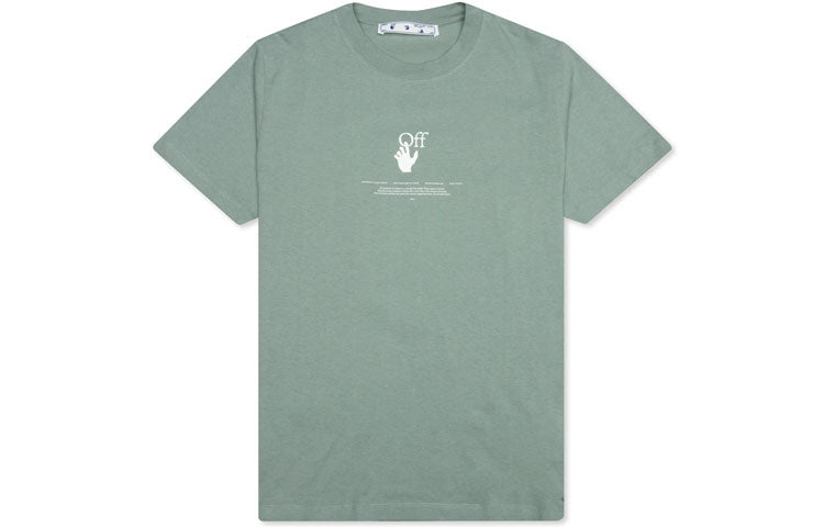 Off-White SS21 Pattern Cartoon Printing Short Sleeve Green OMAA027R21JER0085041