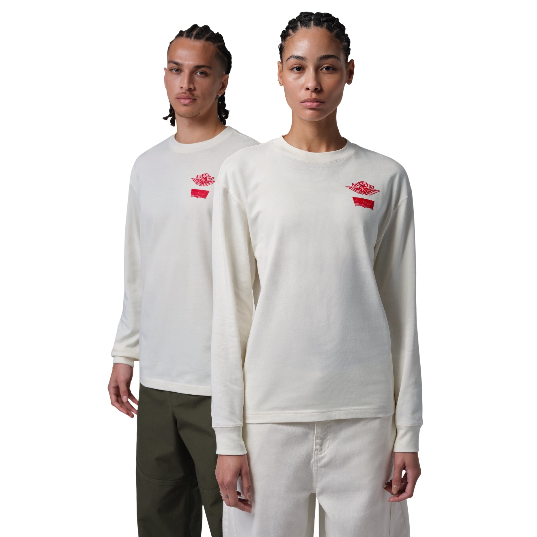 Air Jordan x Levi's Long Sleeve T-Shirt 'Beige Red Grey' IM6731-110