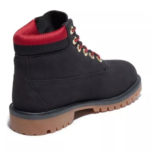 (GS) Timberland 6 Inch Premium Waterproof Boots 'Black Red' A2FNV001